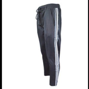 Men's Black Diplomacy 3-Stripe Tapered Leg Running / Jogging Pants